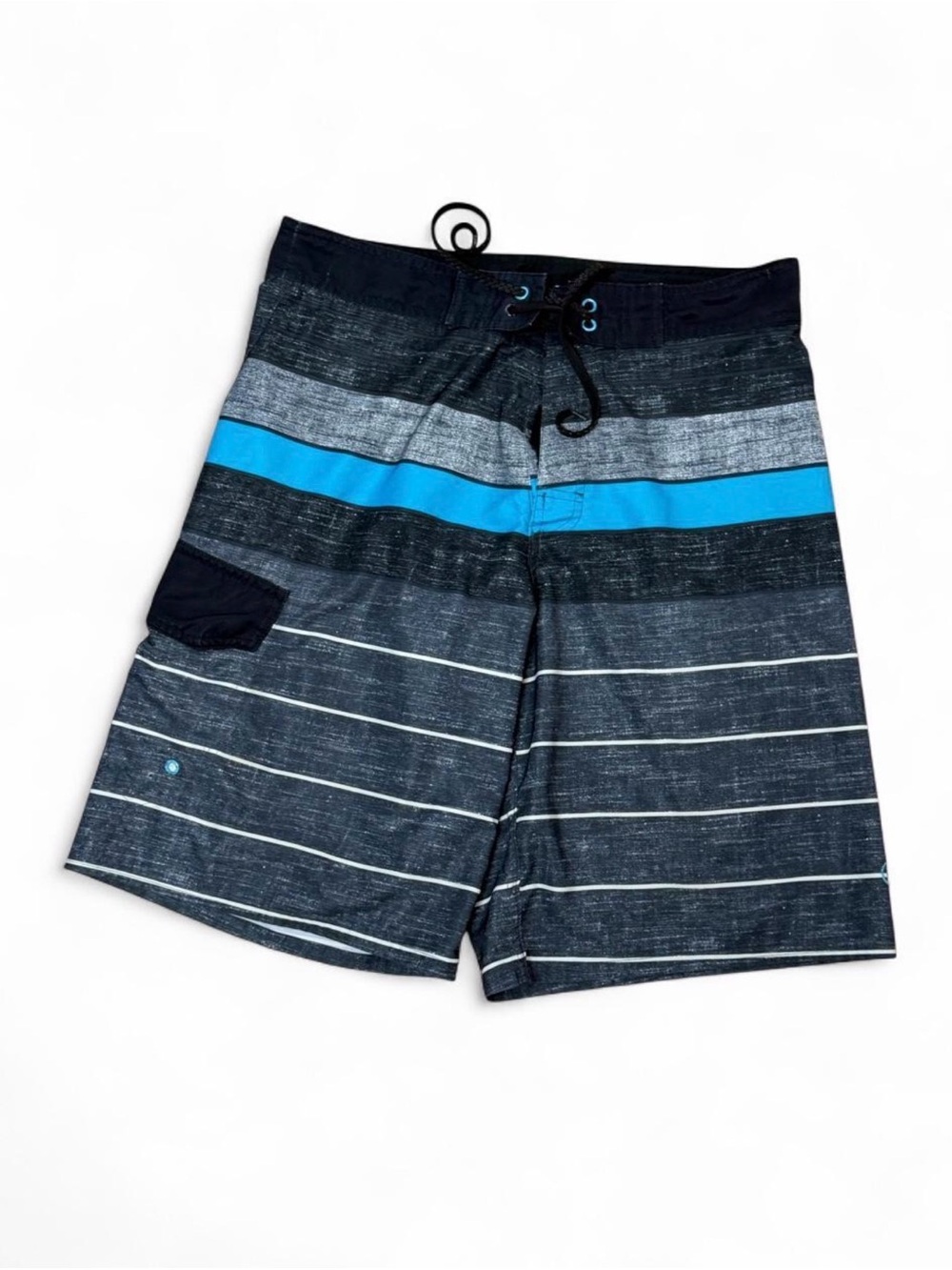OP Men's Navy and Bright Blue Stripe Hybrid Shorts